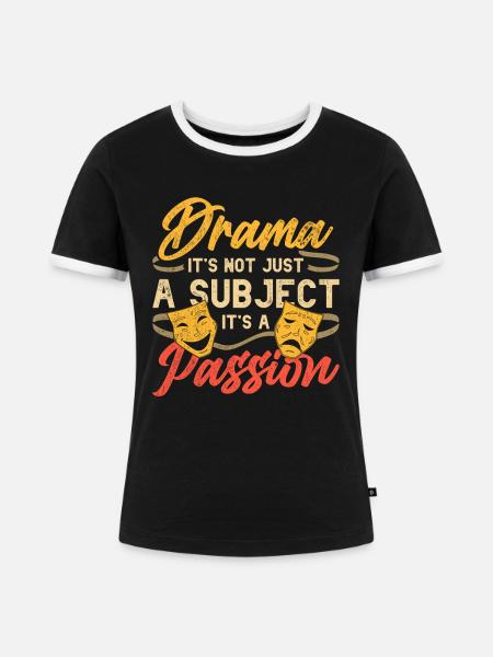 Theaterunterricht Schauspiellehrer Schauspielerei - Frauen Kontrast-T-Shirt - Schwarz/Weiß