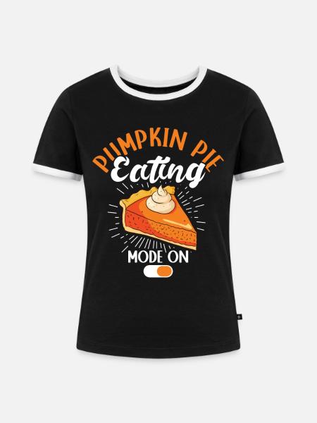Pumpkin Pie Kürbiskuchen Geschenk - Frauen Kontrast-T-Shirt - Schwarz/Weiß