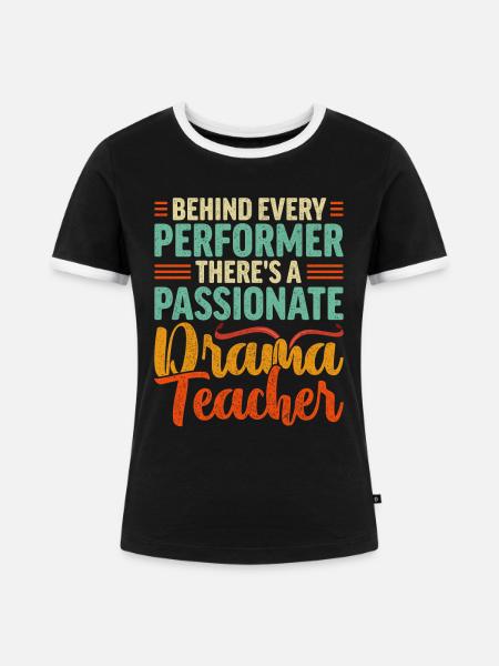 Theaterunterricht Schauspiellehrer Schauspielerei - Frauen Kontrast-T-Shirt - Schwarz/Weiß