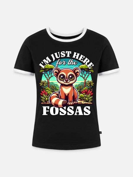 Fossas - Frauen Kontrast-T-Shirt - Schwarz/Weiß