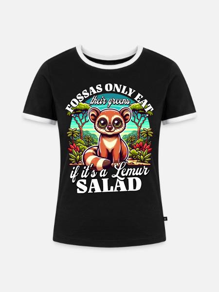 Madagascar Fossas - Frauen Kontrast-T-Shirt - Schwarz/Weiß