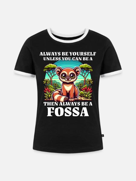 Fossa Sprüche - Frauen Kontrast-T-Shirt - Schwarz/Weiß