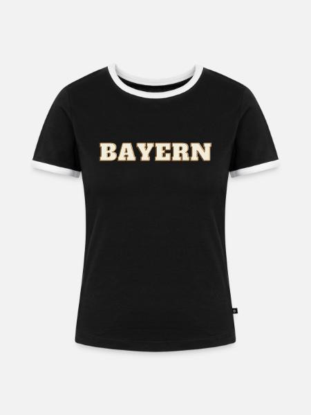 Bayern Bavaria - Frauen Kontrast-T-Shirt - Schwarz/Weiß