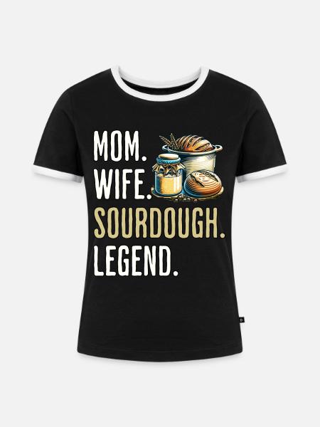 Sauerteig Mama - Frauen Kontrast-T-Shirt - Schwarz/Weiß