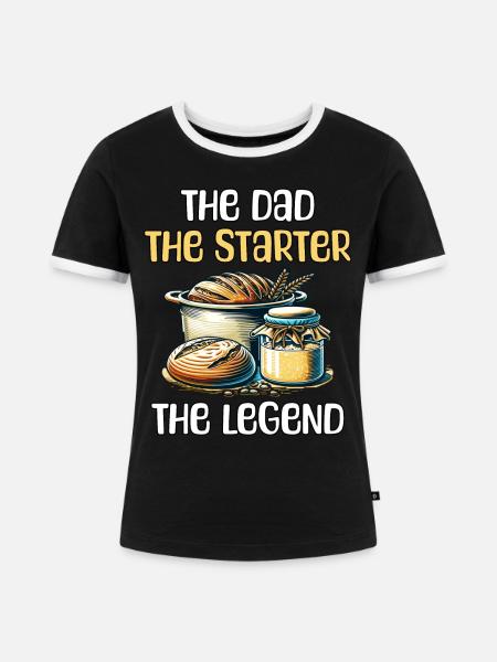 Papa Sauerteig - Frauen Kontrast-T-Shirt - Schwarz/Weiß