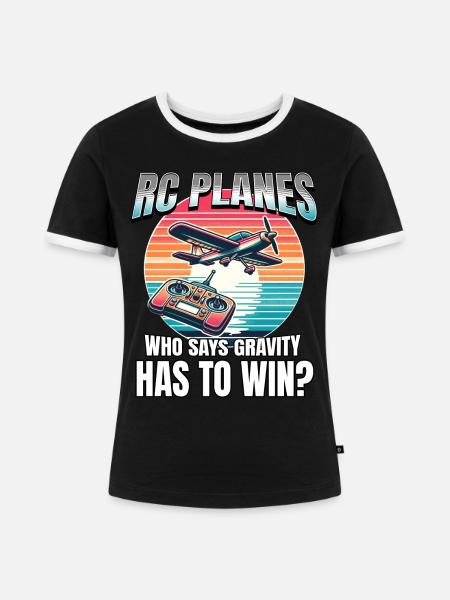 Modellflugzeug Modellflieger - Frauen Kontrast-T-Shirt - Schwarz/Weiß