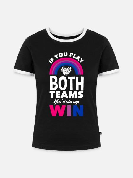 Bisexuell Stolz Regenbogen - Frauen Kontrast-T-Shirt - Schwarz/Weiß