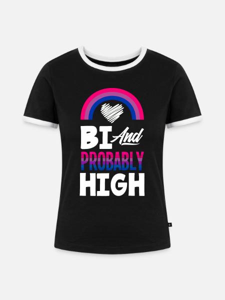 Bisexuell Cannabis - Frauen Kontrast-T-Shirt - Schwarz/Weiß