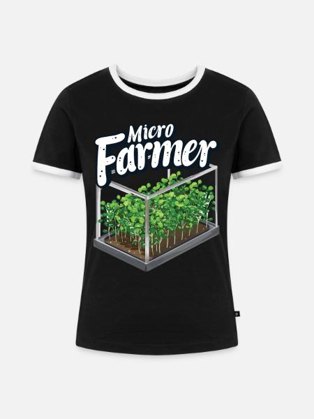 Microgreen Agriculture Gartenarbeit - Frauen Kontrast-T-Shirt - Schwarz/Weiß