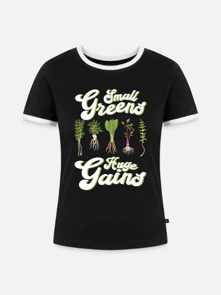 Microgreen Agriculture Gartenarbeit - Frauen Kontrast-T-Shirt - Schwarz/Weiß