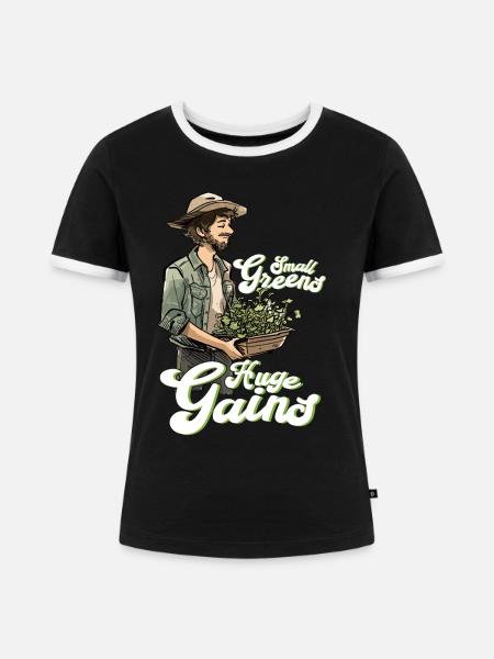 Microgreen Agriculture Gartenarbeit - Frauen Kontrast-T-Shirt - Schwarz/Weiß