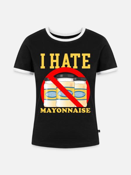 Mayo Mayonnaise Geschenk - Frauen Kontrast-T-Shirt - Schwarz/Weiß