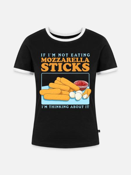 Mozzarella Sticks Mozzarella-Sticks Geschenk - Frauen Kontrast-T-Shirt - Schwarz/Weiß