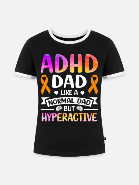 Witziger ADHS Spruch - Frauen Kontrast-T-Shirt - Schwarz/Weiß
