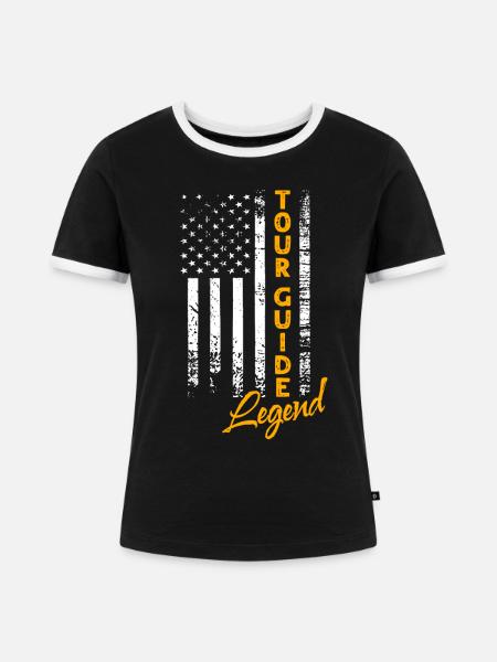 Tour Guide Legende - Frauen Kontrast-T-Shirt - Schwarz/Weiß