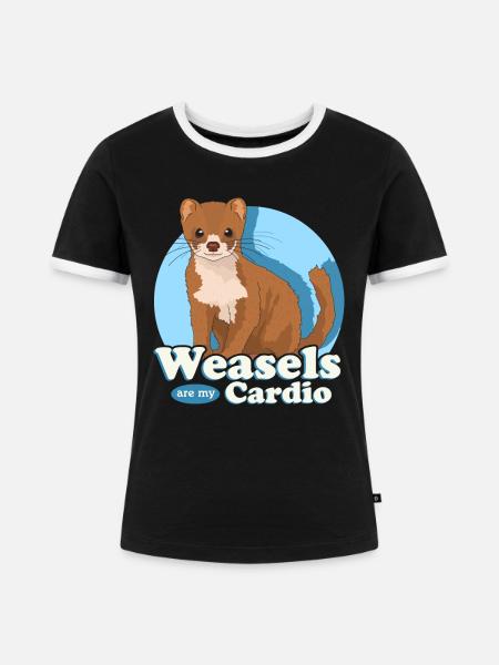 Wiesel Mauswiesel Zwergwiesel Geschenk - Frauen Kontrast-T-Shirt - Schwarz/Weiß
