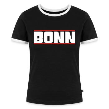 Bonn - Frauen Kontrast-T-Shirt - Schwarz/Weiß - Vorne - Selfina (174cm)