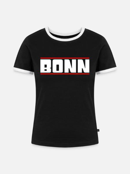 Bonn - Frauen Kontrast-T-Shirt - Schwarz/Weiß