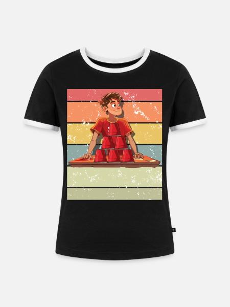 Stapeln Von Bechern Speed Stacker - Frauen Kontrast-T-Shirt - Schwarz/Weiß