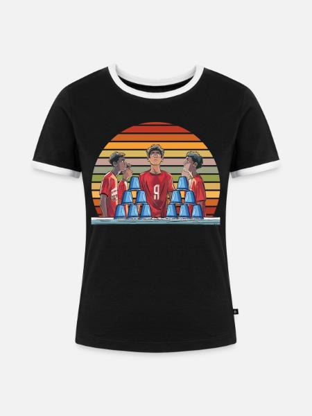 Stapeln Von Bechern Speed Stacker - Frauen Kontrast-T-Shirt - Schwarz/Weiß