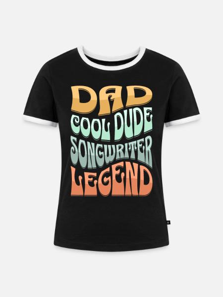 Papa Songwriter - Frauen Kontrast-T-Shirt - Schwarz/Weiß