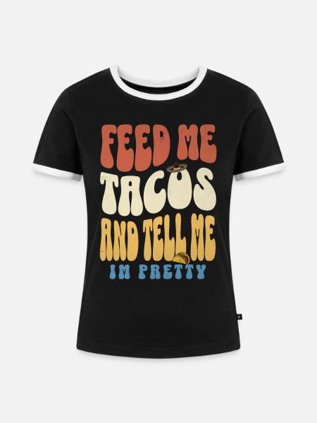 Tacos - Frauen Kontrast-T-Shirt - Schwarz/Weiß