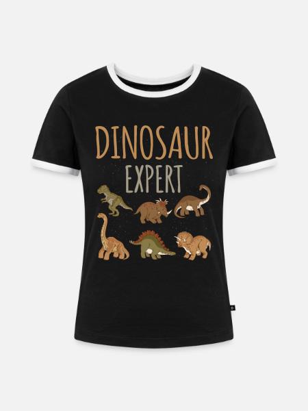 Dinosaurier-experte Dino Prähistorischer - Frauen Kontrast-T-Shirt - Schwarz/Weiß
