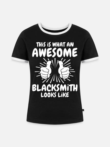 Schmied - Frauen Kontrast-T-Shirt - Schwarz/Weiß