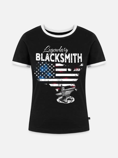 Schmied - Frauen Kontrast-T-Shirt - Schwarz/Weiß