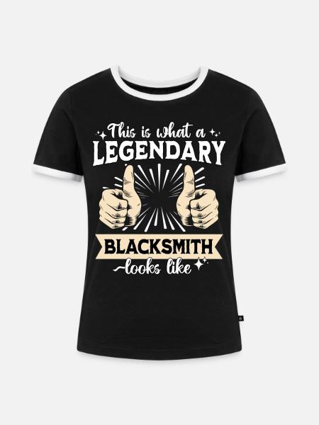 Legendärer Schmied - Frauen Kontrast-T-Shirt - Schwarz/Weiß