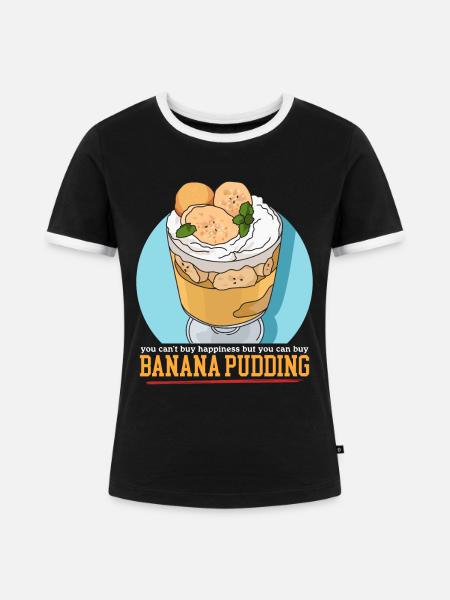 Bananenpudding Bananen-Pudding Geschenk - Frauen Kontrast-T-Shirt - Schwarz/Weiß