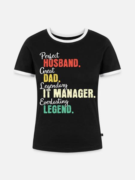 IT Manager Papa - Frauen Kontrast-T-Shirt - Schwarz/Weiß
