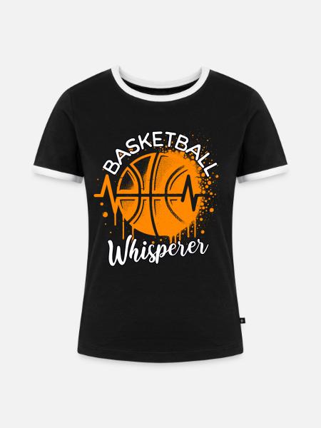 Basketball Flüsterer - Frauen Kontrast-T-Shirt - Schwarz/Weiß
