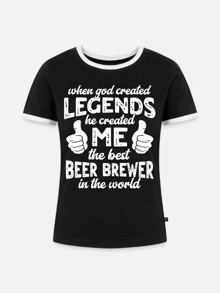 Bester Bierbrauer Legende - Frauen Kontrast-T-Shirt - Schwarz/Weiß