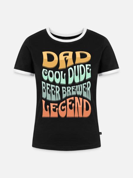 Papa Bierbrauer - Frauen Kontrast-T-Shirt - Schwarz/Weiß