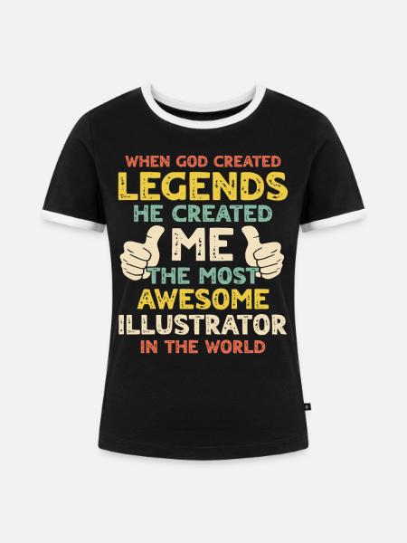 Illustrator - Frauen Kontrast-T-Shirt - Schwarz/Weiß