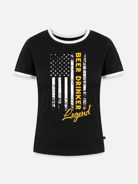 Biertrinker Legende - Frauen Kontrast-T-Shirt - Schwarz/Weiß