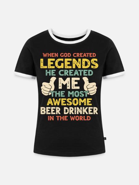 Biertrinker - Frauen Kontrast-T-Shirt - Schwarz/Weiß