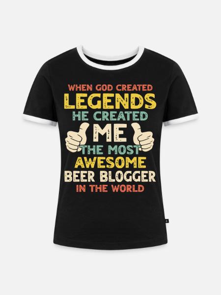 Bier Blogger - Frauen Kontrast-T-Shirt - Schwarz/Weiß