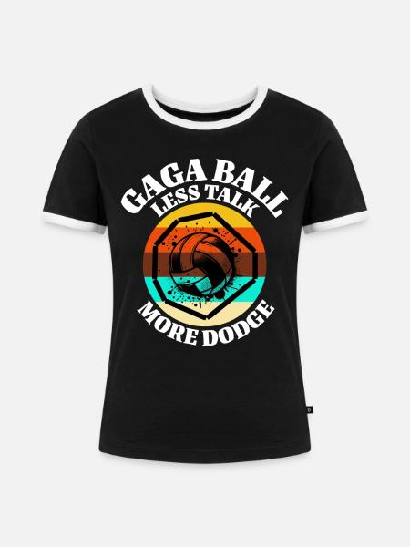 Gaga Ball Sprüche - Frauen Kontrast-T-Shirt - Schwarz/Weiß