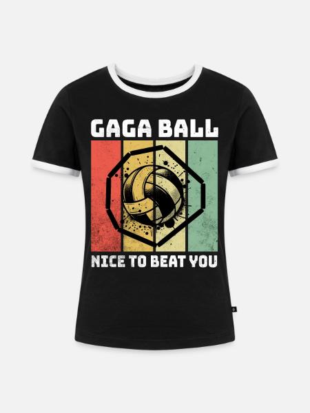Gaga Ball Sprüche - Frauen Kontrast-T-Shirt - Schwarz/Weiß