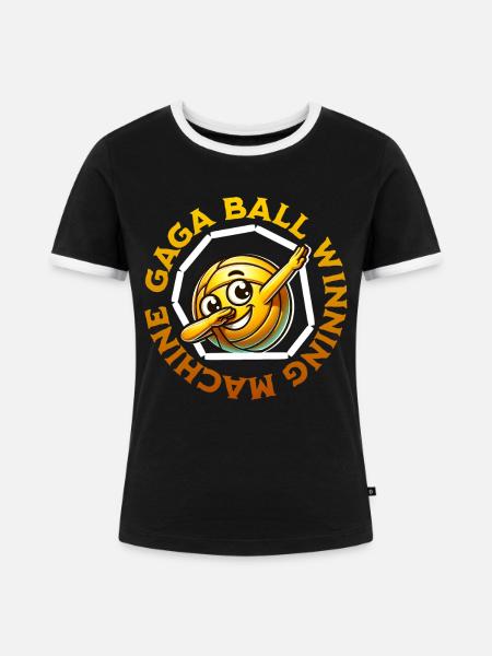 Gaga Ball Gewinner - Frauen Kontrast-T-Shirt - Schwarz/Weiß