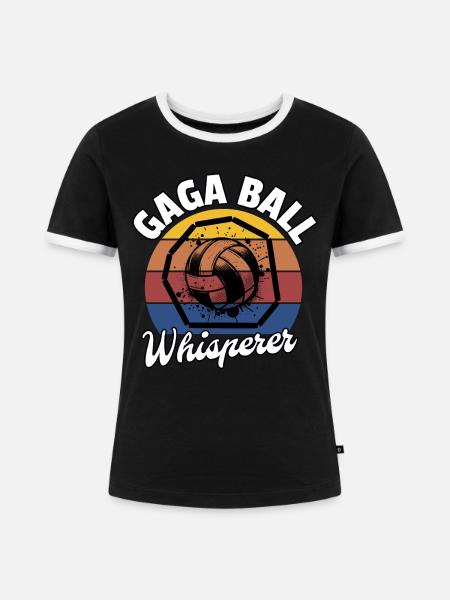 Gaga Ball Whisperer - Frauen Kontrast-T-Shirt - Schwarz/Weiß