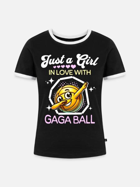 Gaga Ball Mädchen - Frauen Kontrast-T-Shirt - Schwarz/Weiß