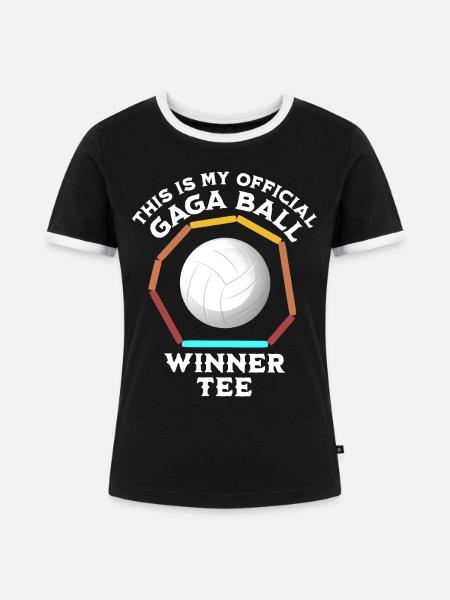 Gaga Ball Spieler - Frauen Kontrast-T-Shirt - Schwarz/Weiß