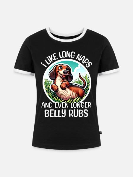 Dackel Sprüche - Frauen Kontrast-T-Shirt - Schwarz/Weiß