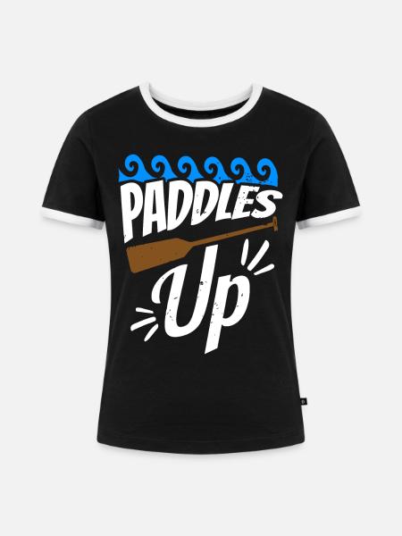Lustiges Drachenboot-paddel - Frauen Kontrast-T-Shirt - Schwarz/Weiß