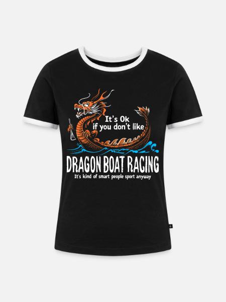 Lustiges Drachenboot-paddel - Frauen Kontrast-T-Shirt - Schwarz/Weiß