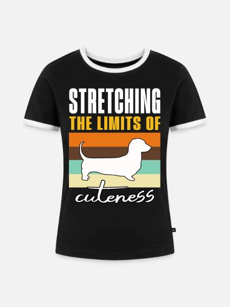 Lustige Dackel Sprüche - Frauen Kontrast-T-Shirt - Schwarz/Weiß