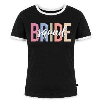 Brautparty Brautjungfer Junggesellinnenabschied - Frauen Kontrast-T-Shirt - Schwarz/Weiß - Vorne - Selfina (174cm)